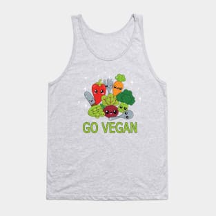 Go Vegan - Kawaii Vegetables Tank Top